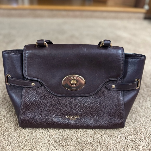 Coach Purse - Leather, Burgundy - Picture 1 of 3